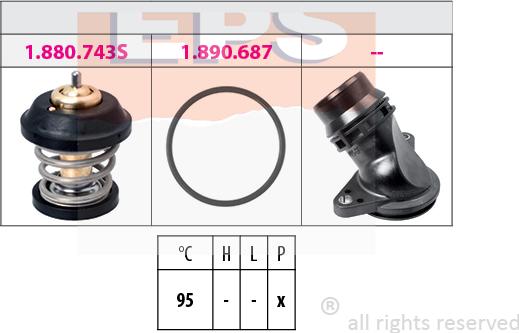 MDR EPS-1880 799K - Coolant thermostat / housing autospares.lv