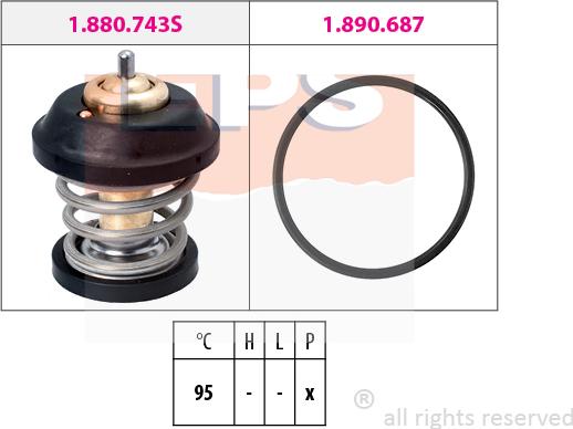 MDR EPS-1880 799 - Coolant thermostat / housing autospares.lv