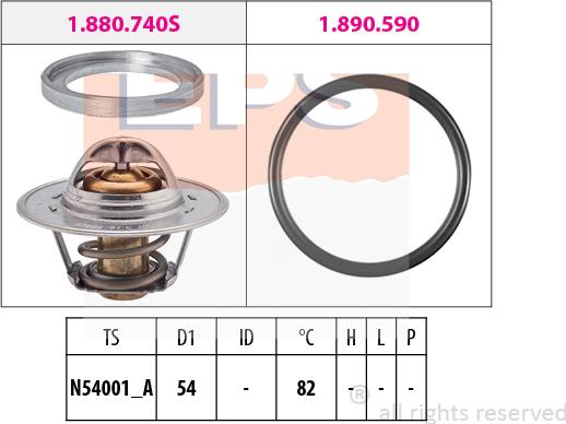 MDR EPS-1880 740 - Coolant thermostat / housing autospares.lv