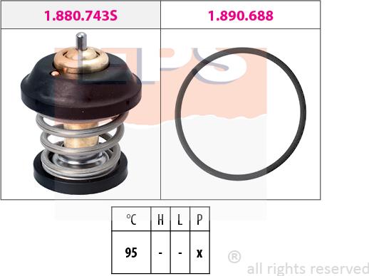 MDR EPS-1880 743 - Coolant thermostat / housing autospares.lv