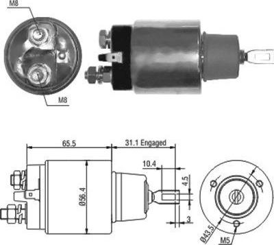 Meat & Doria 46066 - Solenoid Switch, starter autospares.lv