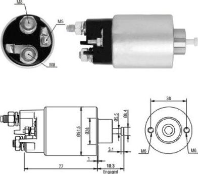 Meat & Doria 46014 - Solenoid Switch, starter autospares.lv