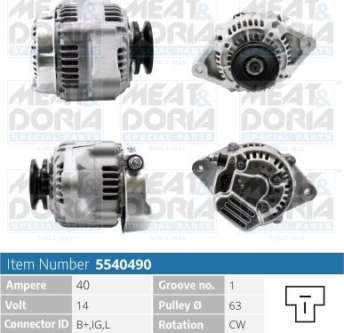 Meat & Doria 5540490 - Alternator autospares.lv