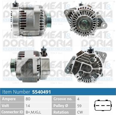 Meat & Doria 5540491 - Alternator autospares.lv