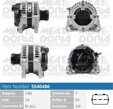 Meat & Doria 5540486 - Alternator autospares.lv