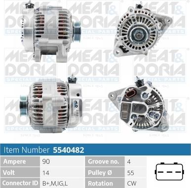 Meat & Doria 5540482 - Alternator autospares.lv