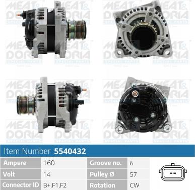 Meat & Doria 5540432 - Alternator autospares.lv