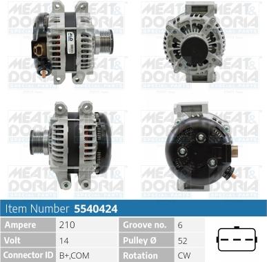 Meat & Doria 5540424 - Alternator autospares.lv