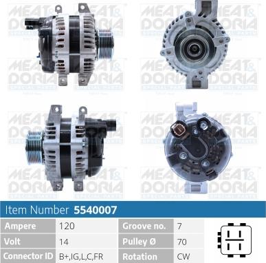 Meat & Doria 5540007 - Alternator autospares.lv