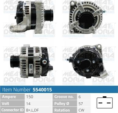 Meat & Doria 5540828 - Alternator autospares.lv