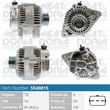 Meat & Doria 5540815 - Alternator autospares.lv