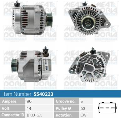 Meat & Doria 5540223 - Alternator autospares.lv