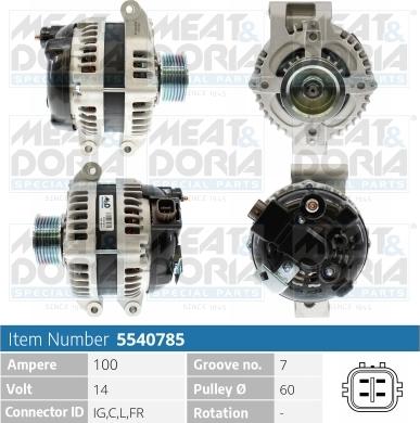 Meat & Doria 5540785 - Alternator autospares.lv