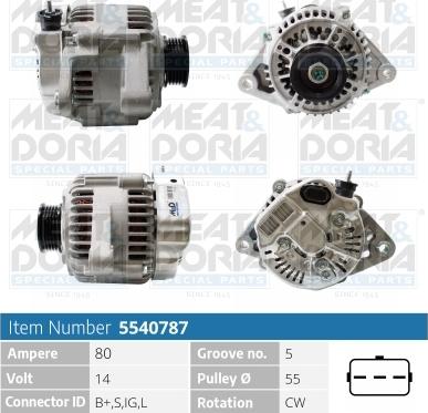 Meat & Doria 5540787 - Alternator autospares.lv