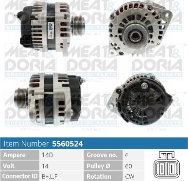 Meat & Doria 5560524 - Alternator autospares.lv