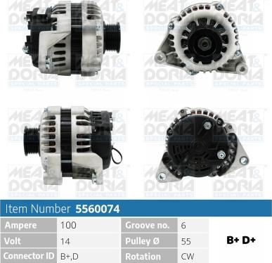 Meat & Doria 5560074 - Alternator autospares.lv