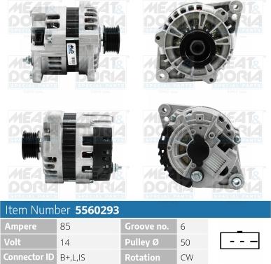 Meat & Doria 5560293 - Alternator autospares.lv