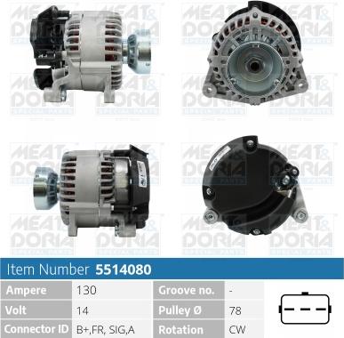 Meat & Doria 5514080 - Alternator autospares.lv