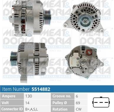 Meat & Doria 5514882 - Alternator autospares.lv