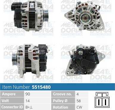 Meat & Doria 5515480 - Alternator autospares.lv