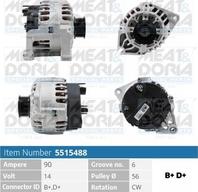 Meat & Doria 5515488 - Alternator autospares.lv