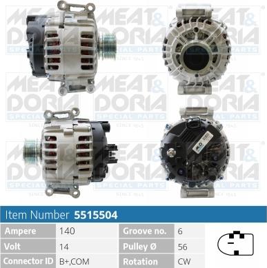 Meat & Doria 5515504 - Alternator autospares.lv