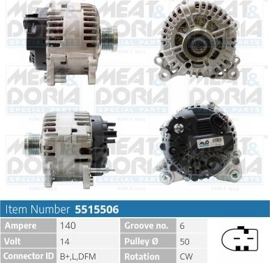 Meat & Doria 5515506 - Alternator autospares.lv