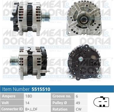 Meat & Doria 5515510 - Alternator autospares.lv