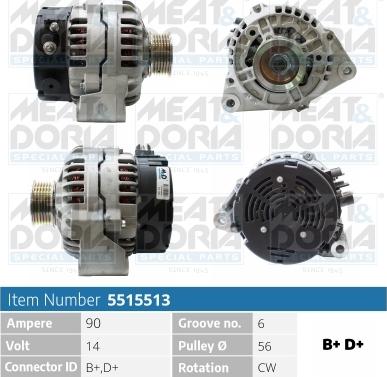 Meat & Doria 5515513 - Alternator autospares.lv