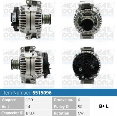 Meat & Doria 5515096 - Alternator autospares.lv