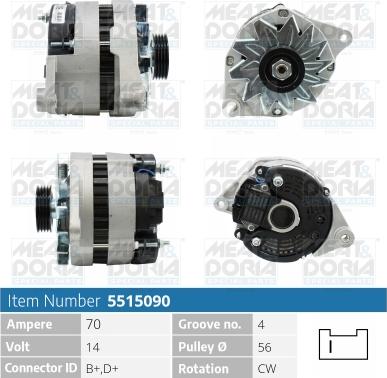 Meat & Doria 5515090 - Alternator autospares.lv