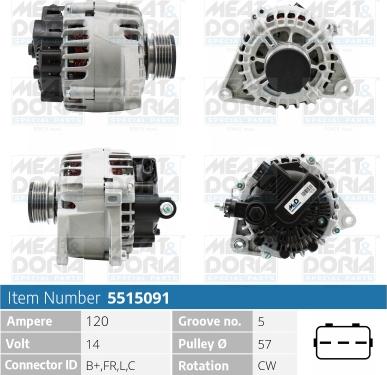 Meat & Doria 5515091 - Alternator autospares.lv