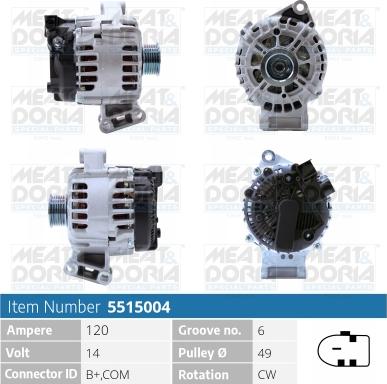 Meat & Doria 5515004 - Alternator autospares.lv