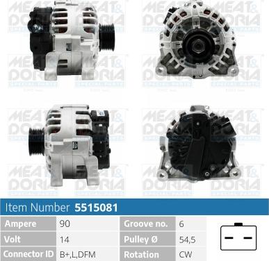 Meat & Doria 5515081 - Alternator autospares.lv