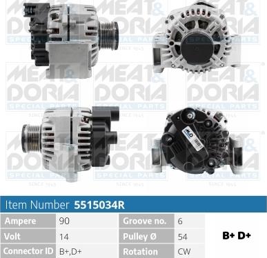 Meat & Doria 5515034R - Alternator autospares.lv