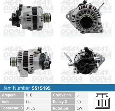 Meat & Doria 5515195 - Alternator autospares.lv