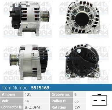 Meat & Doria 5515169 - Alternator autospares.lv