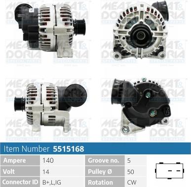 Meat & Doria 5515168 - Alternator autospares.lv