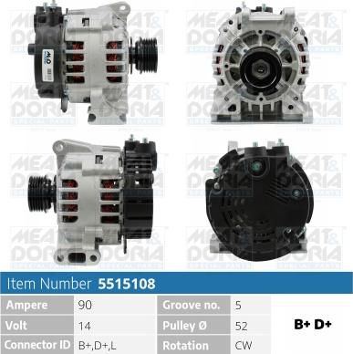 Meat & Doria 5515108 - Alternator autospares.lv