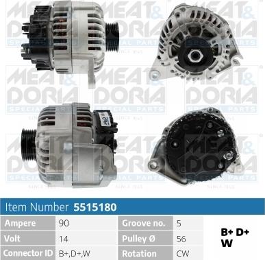 Meat & Doria 5515180 - Alternator autospares.lv