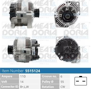 Meat & Doria 5515124 - Alternator autospares.lv