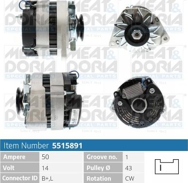 Meat & Doria 5515891 - Alternator autospares.lv