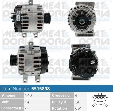 Meat & Doria 5515898 - Alternator autospares.lv