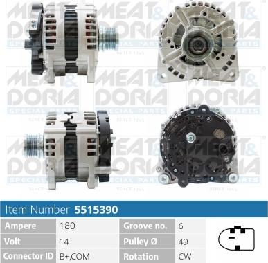 Meat & Doria 5515390 - Alternator autospares.lv