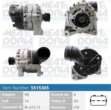 Meat & Doria 5515365 - Alternator autospares.lv