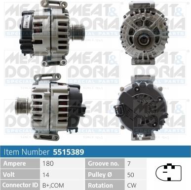 Meat & Doria 5515389 - Alternator autospares.lv