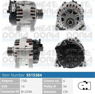 Meat & Doria 5515384 - Alternator autospares.lv