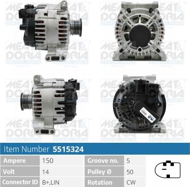 Meat & Doria 5515324 - Alternator autospares.lv