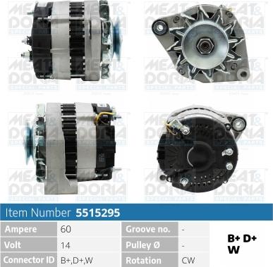 Meat & Doria 5515295 - Alternator autospares.lv