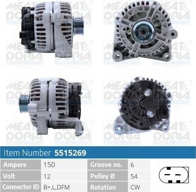 Meat & Doria 5515269 - Alternator autospares.lv